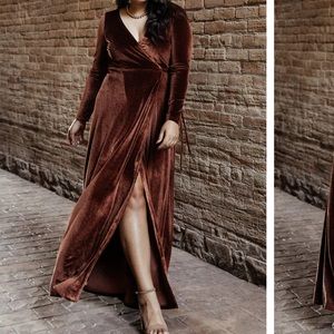 Baltic Born Esemerlda Maxi Wrap Dress in Bronze